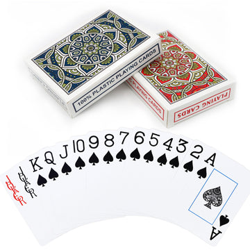 Metsyth Plastic Playing Cards 2 Pack Waterproof Poker Cards,Jumbo Large Print Playing Cards For Adults Seniors,2 Decks Of Cards