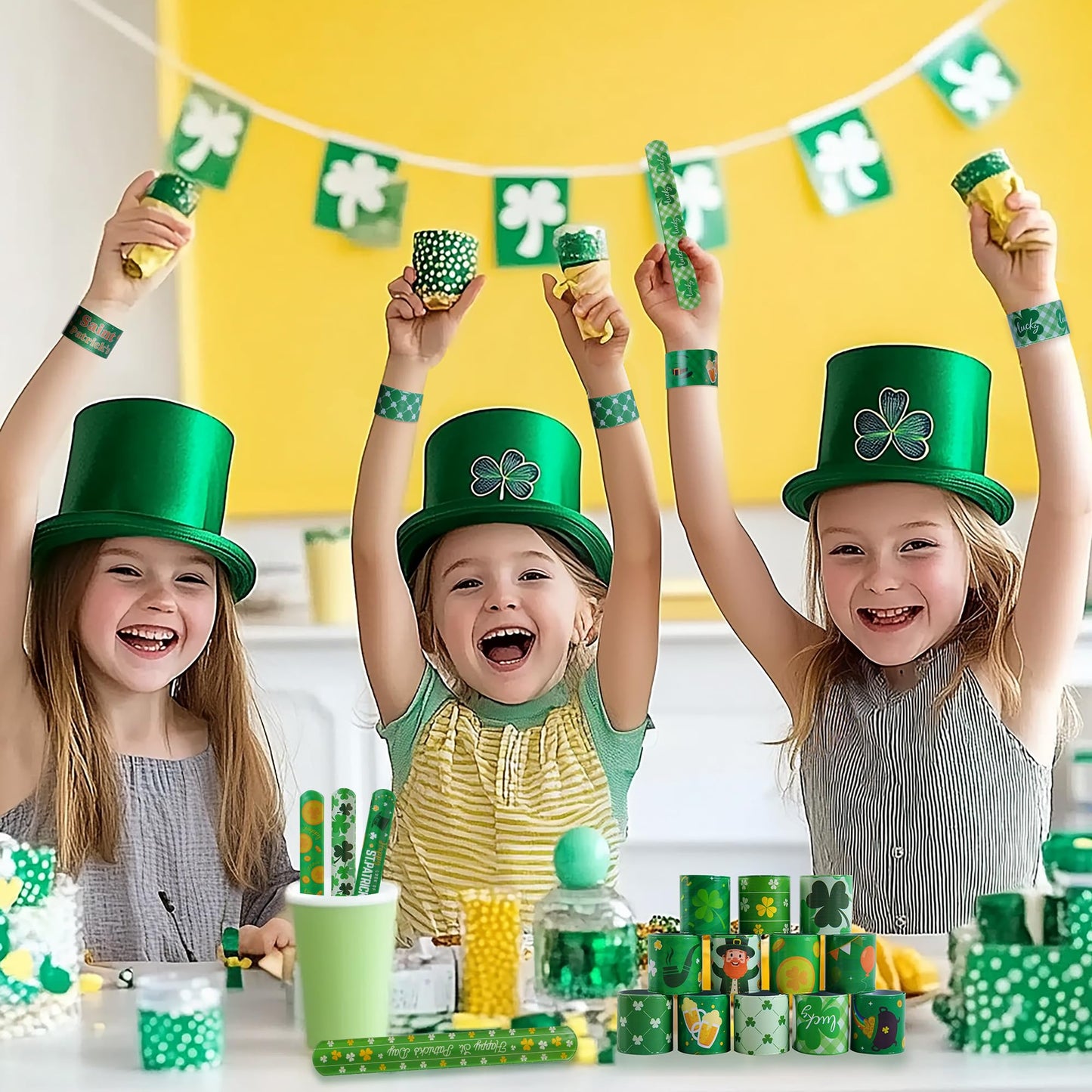 36 Pcs St. Patrick'S Day Slap Bracelet,St Patricks Day Favors,St Patricks Day Gifts,St Patricks Day Decorations Gifts Bracelet D