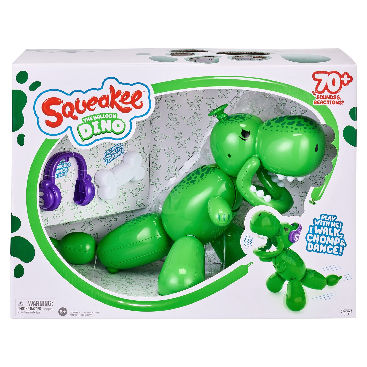 Squeakee Interactive Dinosaur Toy - Stomps, Roars, Dances, Medium, Multicolor, Model 12310, Over 70 Sounds & Reactions