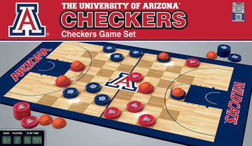 Masterpieces Ncaa Arizona Wildcats, Checkers Board Game, For Ages 6+