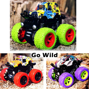 CozyBomB Friction Powered Monster Trucks Toys for Boys - Push and Go Car Vehicles Truck Playset, Inertia Vehicle, Kids Birthday