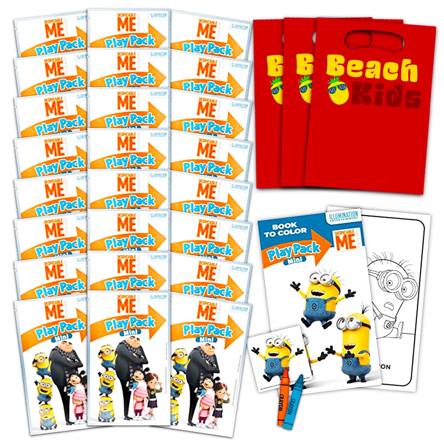 Despicable Me Minions Ultimate Party Favor Bundle - 24 Pack Despicable Me Activity Sets with Stickers, Coloring Books, Crayons, 