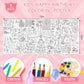 Happy Birthday Giant Coloring Poster For Kids 30X72 Inch, Birthday Large Coloring Poster Tablecloth, Birthday Themed Color-In Ac