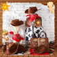 Toulite 24 Pcs Cowboy Cowgirl Hats Pack Cowboy Costume Outfit Include 6 Hats 6 Vest 6 Bandanas 6 Bags for Kids Party(Brown)