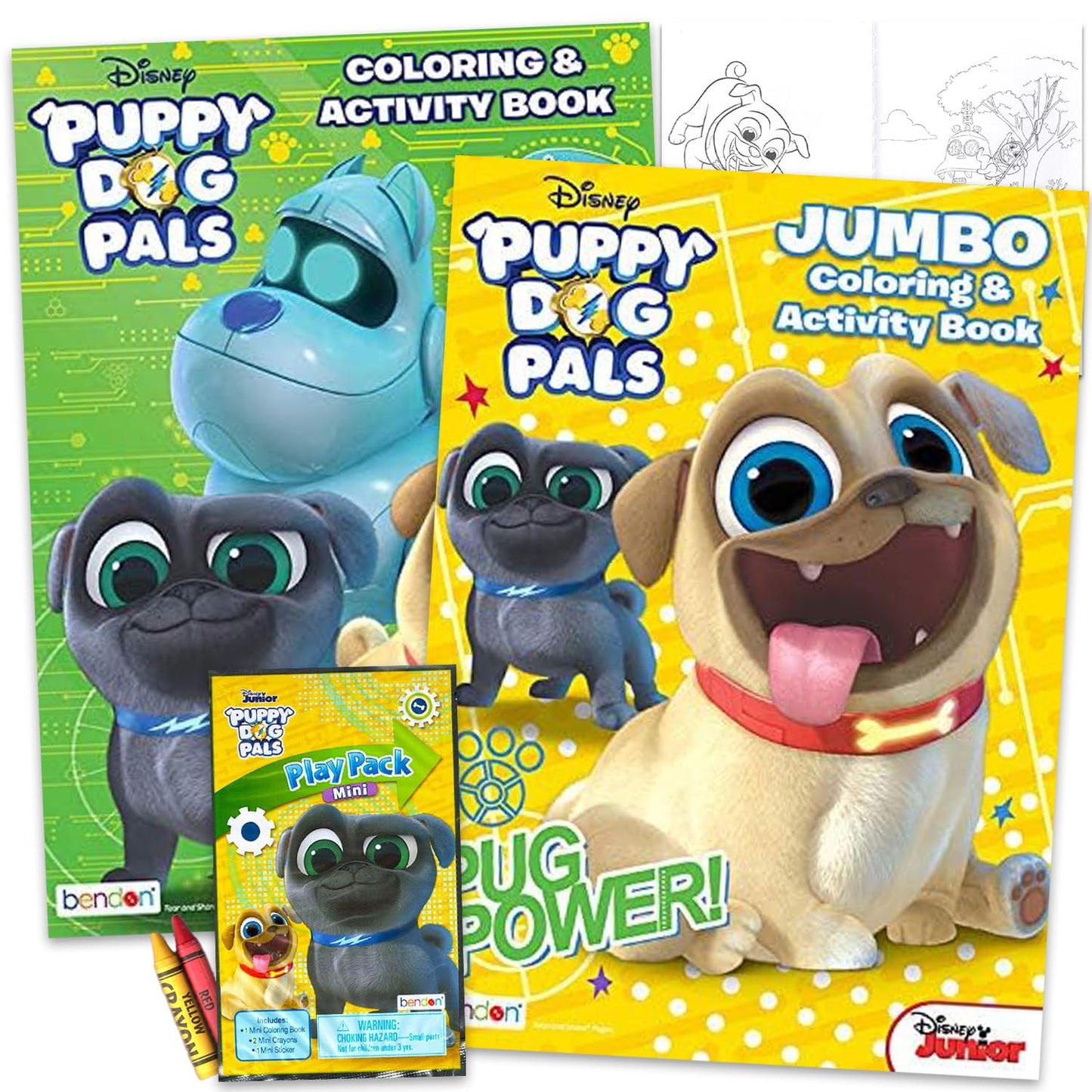 Puppy Dog Pals Coloring Book Super Set ~ Set of 2 Puppy Dog Pals Activity Books with Bonus Play Pack (Puppy Dog Pals Party Suppl