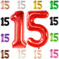 Katchon, Huge Red 15 Balloons Number - 40 Inch | Number 15 Balloons, 15Th Birthday Decorations For Girls | Red Quinceanera Decorations | 15 Birthday Balloons For Boys | 15 Year Old Balloons For Boys