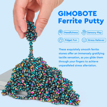 Gimobote Original 500+ Ferrite Putty Colorful, Fidget Toy Ferrite Rocks For Stress Relief, Sensory Toy For Adults & Teens 14+, F