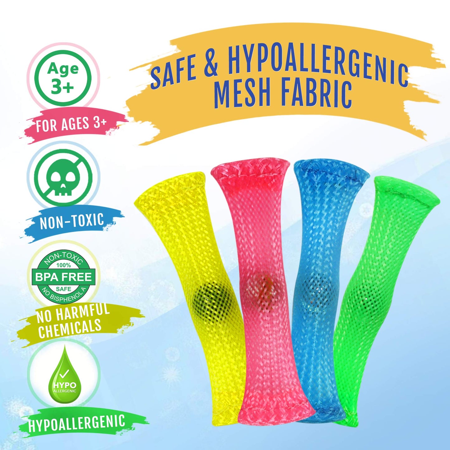 Novelty Place Mesh And Marble Fidget Toys 10 Pcs - Slide Push Squeeze Stress Relieve Anti-Anxiety For Adults & Kids - Mesh Texture Sensory Tools Help With Adhd/Add/Ocd, Autism & Depression
