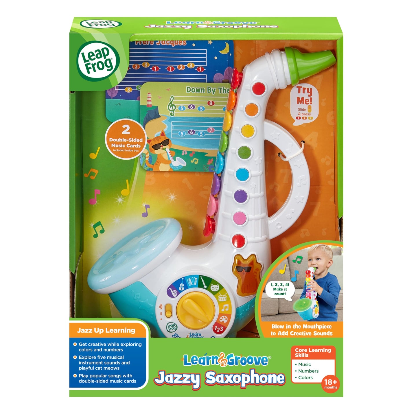 LeapFrog Learn and Groove Jazzy Saxophone Musical Toy for Toddlers - Multicolor Fun Instrument for Early Learning and Play