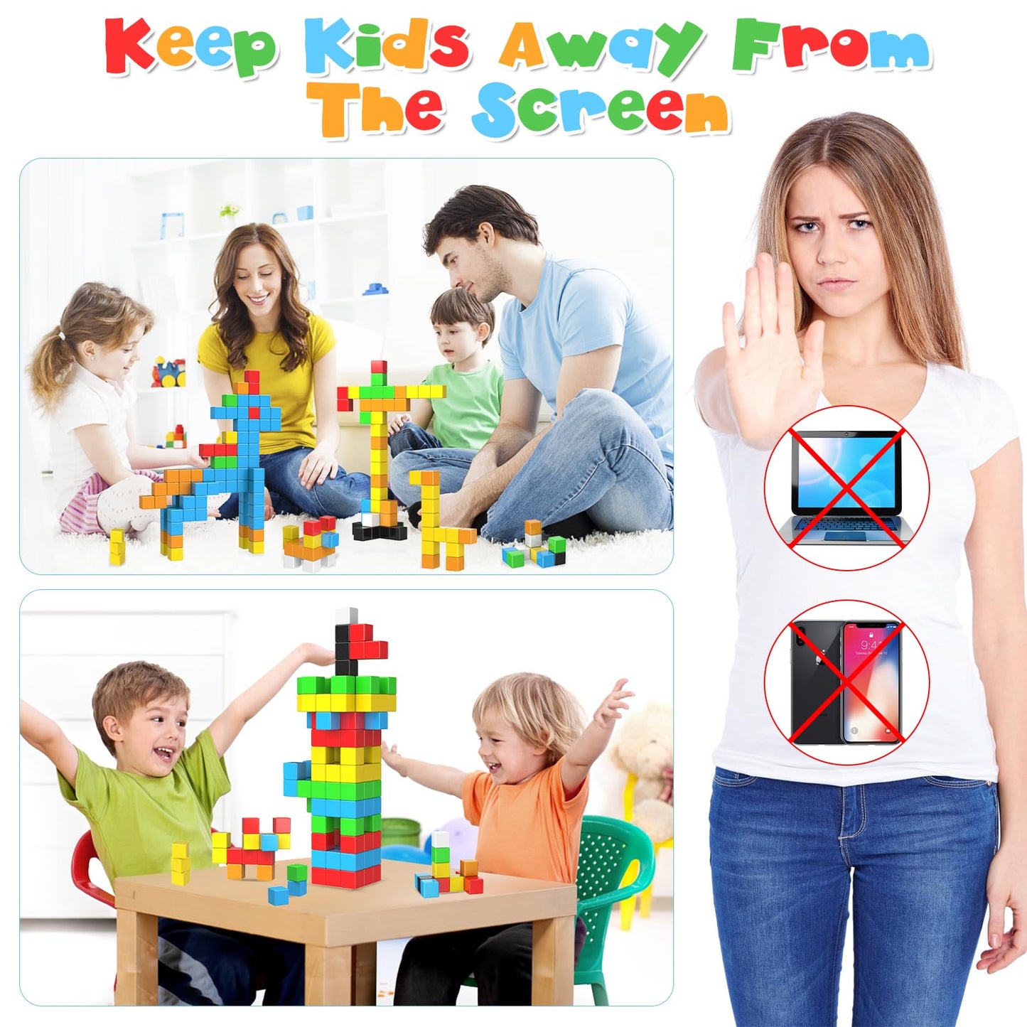 SYSKENI Magnetic Blocks, Gifts for 3 4 5 6 Year Old, Magnet Building Blocks for Toddlers, Girls & Boys, Montessori - Autism - Se
