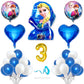 Flyloons 3Rd Frozen Theme Birthday Decorations Kit Blue White For 3 Year Old Baby Boys Girls Kids 5 Pcs Elsa Anna Theme 30 Pcs M