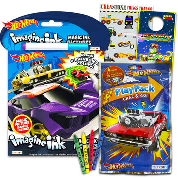 Hot Wheels Imagine Ink Coloring Book Set For Kids Toddlers - Mess Free Magic Ink Coloring Book With Hot Wheels Play Pack And Mor