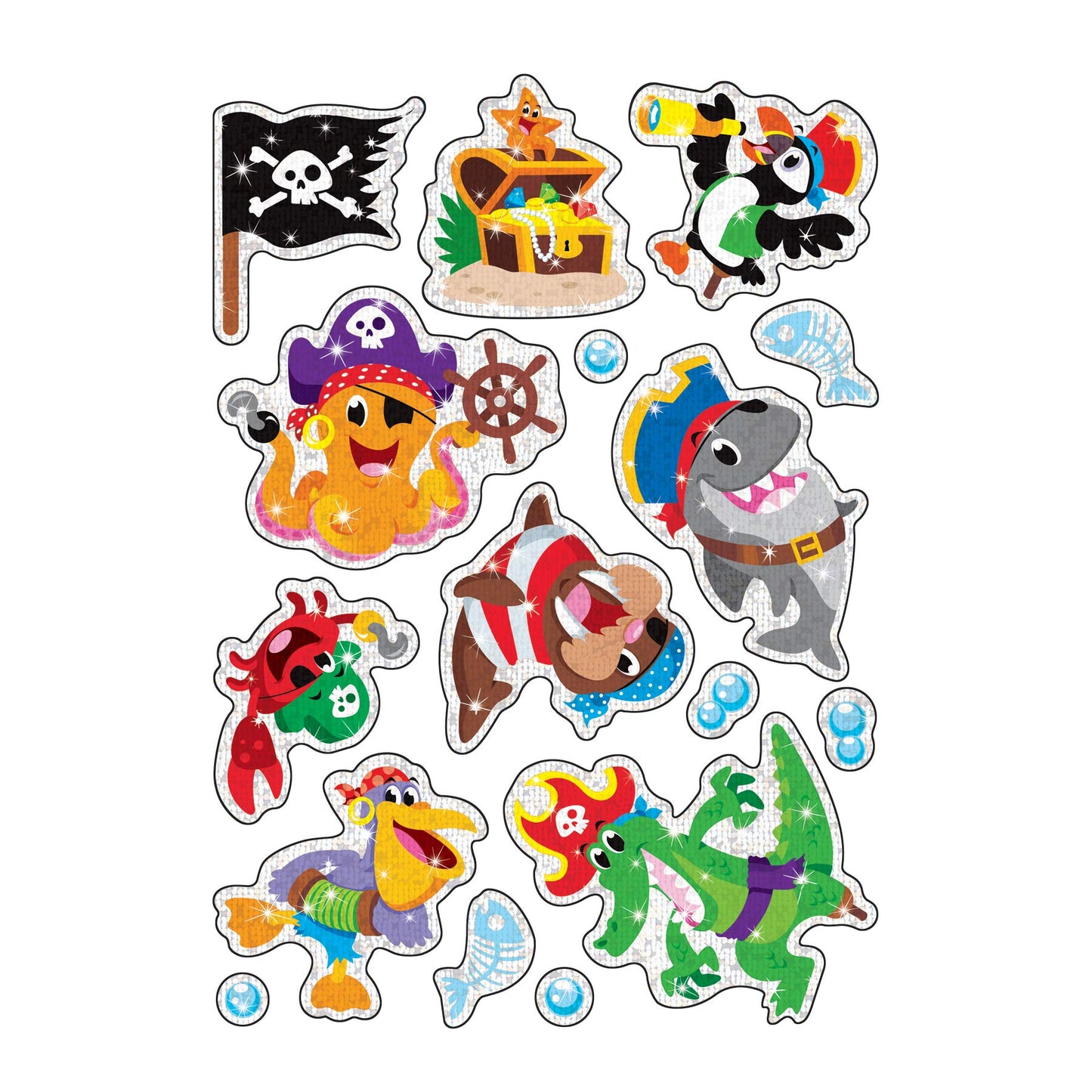 FISH PIRATES & CREW SPARKLE STICKRS