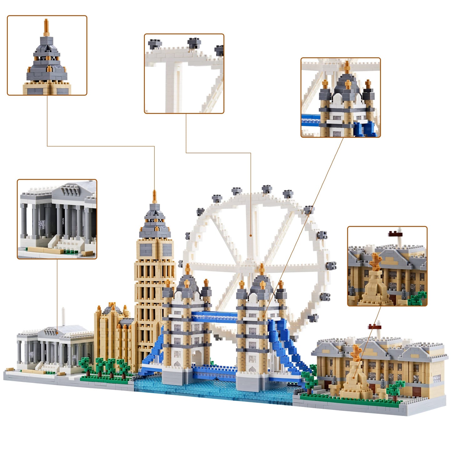 LUKHANG London Skyline Building Set - 3430pcs Medium Model Kit - Fun & Satisfying Micro Mini Blocks for Ages 14+