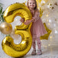 Paticool Gold Number 3 Balloon, 40 Inch Large Number Foil Mylar Balloons For 3Rd Girl Boy Birthday Party Celebration Decorations