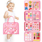 Hahaland Busy Board - Montessori Toys For 2 Year Old Girl Birthday Gift - Preschool Learning Activities With Life Skills,Abc,123,Shape,Color,Animal,Weather,Toddler Travel Toys For Ages 2-4 1-3