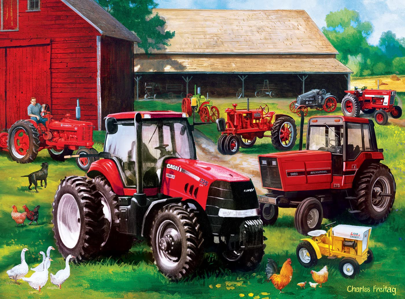 MasterPieces 2000 Piece Jigsaw Puzzle - Farmall 4-Pack, 14" x 19", Paper, Model 41402, Ideal for Adults and Families