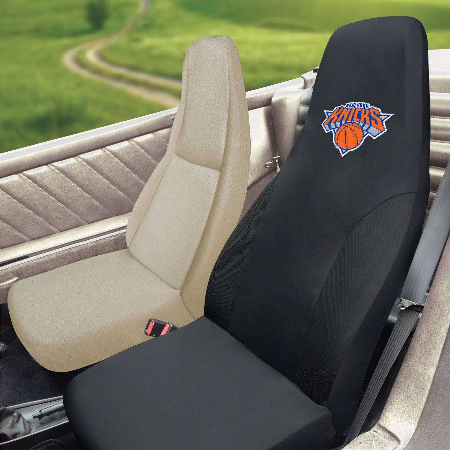FANMATS - 15124 NBA New York Knicks Polyester Seat Cover Regular 20x48,Black