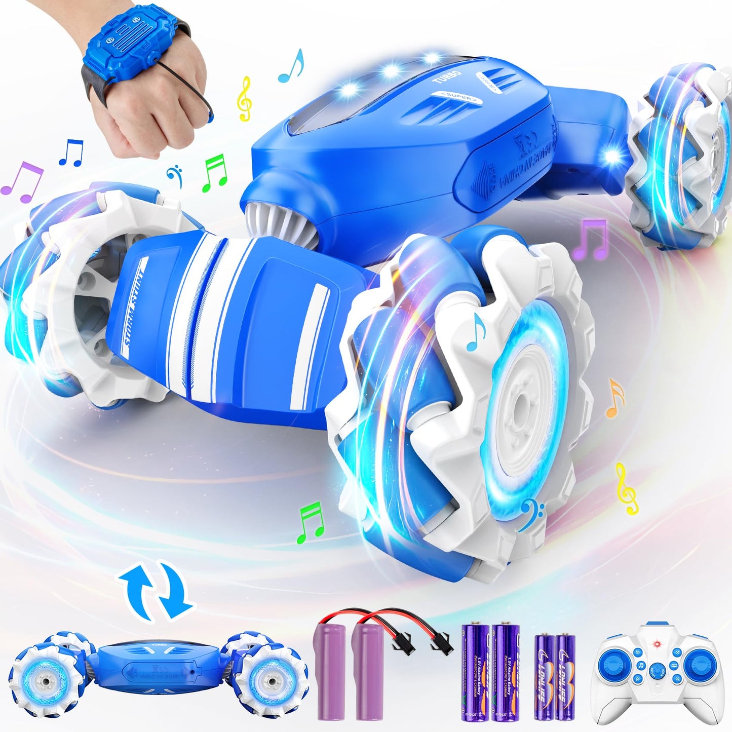 Remote Control Car RC Car, Gesture Sensing RC Stunt Car Boys Toys for 6-8 Years Old, Best Birthday Gifts for Kids, 4WD, 2.4Ghz, 