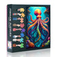 1000-Piece Octopus in Underwater Environment Jigsaw Puzzle Abstract Octopus Design Impossibly Challenging Game for Puzzle Enthus