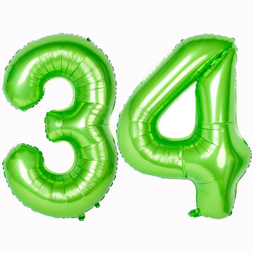 Number Balloons 40 Inch Green Birthday Party Decorations 34St Digital Jumbo Helium Foil Mylar Balloon
