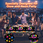 1 Pack Let'S Glow Tablecloth- Neon Party Table Cover, Disposable Plastic Rectangle Glow In The Dark Table Cloth For Neon Black Light Glow Party Table Decorations And Party Supplies, 51 X 86 Inch