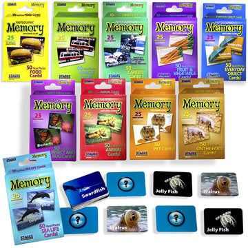 Stages Learning Set Of 10 Picture Memory Card Real Photo Concentration Games Memory Game From Materials,8 X 12 X 2 Inches,Count