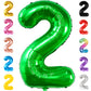 Katchon Giant Green Number 2 Balloon, 40 Inches, Perfect For 2Nd Birthday Decorations, Tractor Party Supplies, Dinosaur Theme