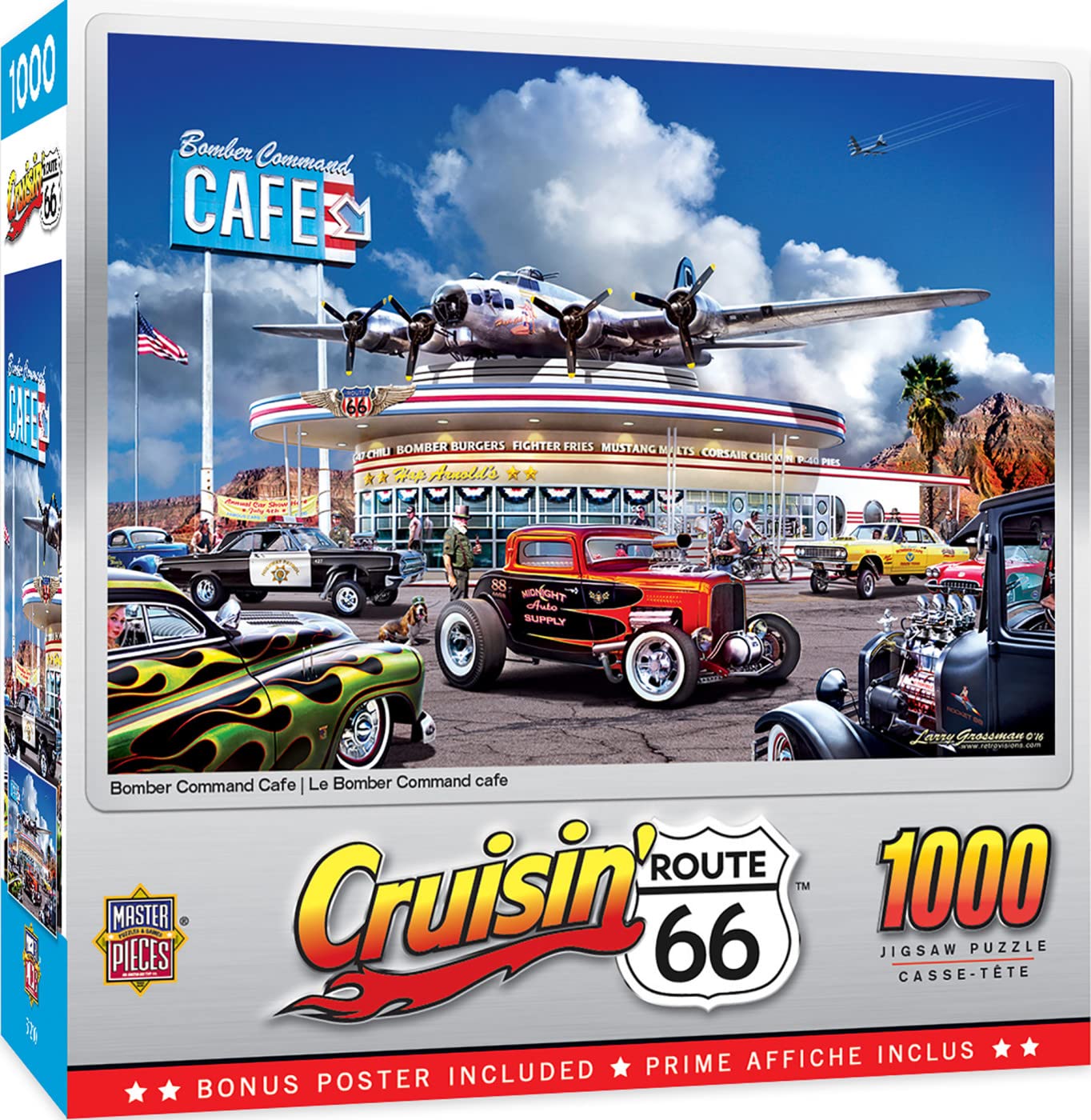 Cruisin Route 66 Bomber Command Caf 1000 Piece Jigsaw Puzzle