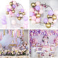 Partywoo Purple Pink Gold Balloons, 60 Pcs 12 Inch Purple Balloons, Light Pink Balloons, Gold Metallic Balloons And Pink Balloons, Purple Pink Balloons For Princess Birthday Party, Purple Baby Shower