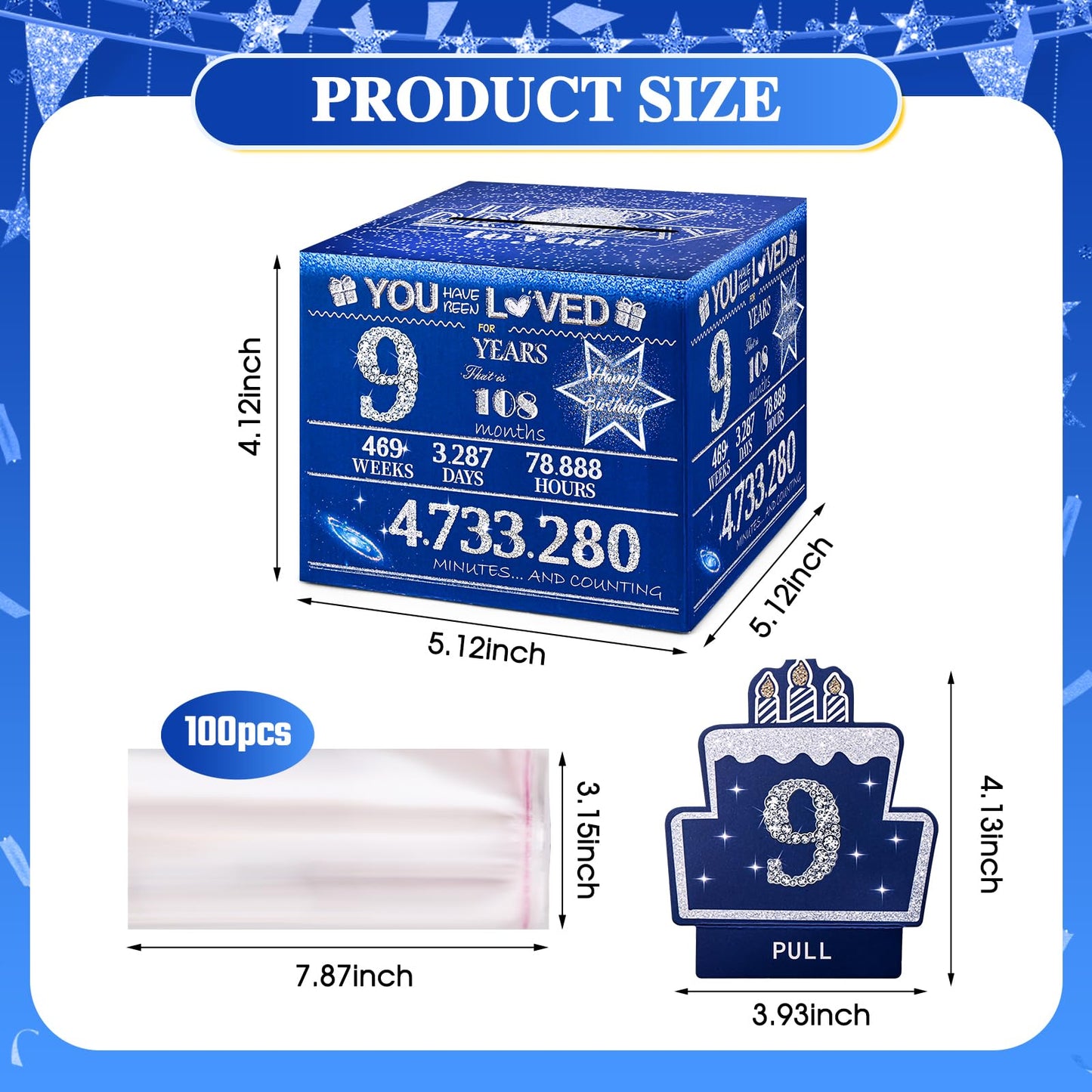 Toyeishi 9 Happy Birthday Money Box For Cash Gift, 9Th Birthday Decorations For Boys And Girls, Gifts For 9 Year Old Boy, Boy Bi