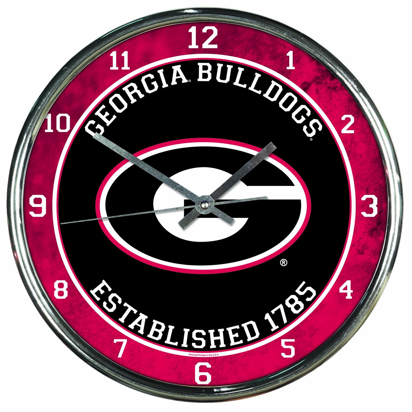 NCAA Georgia Bulldogs Chrome Clock, 12 x 12