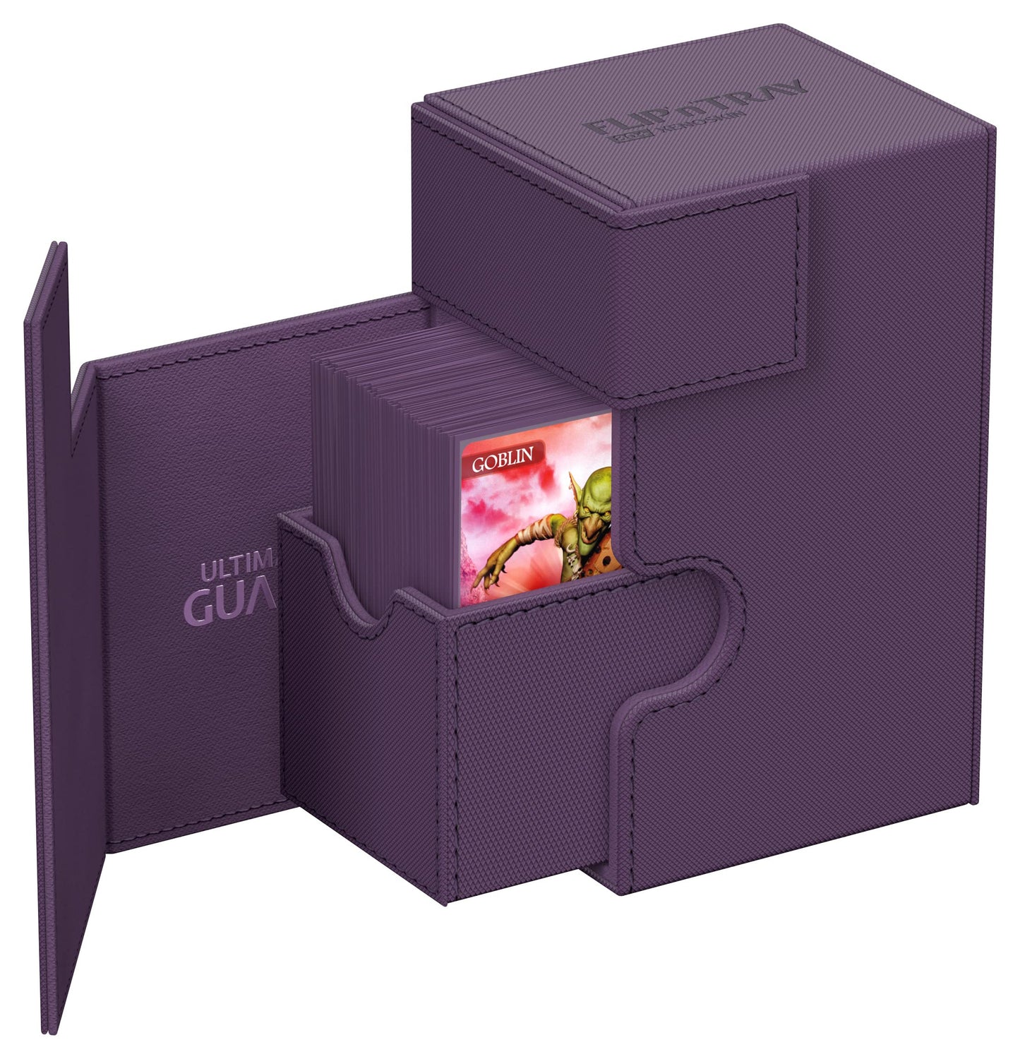 Ultimate Guard Flip'n'Tray 80+, Deck Case for 80 Double-Sleeved TCG Cards + Dice Tray, Purple, Independent Magnetic Closure & Mi