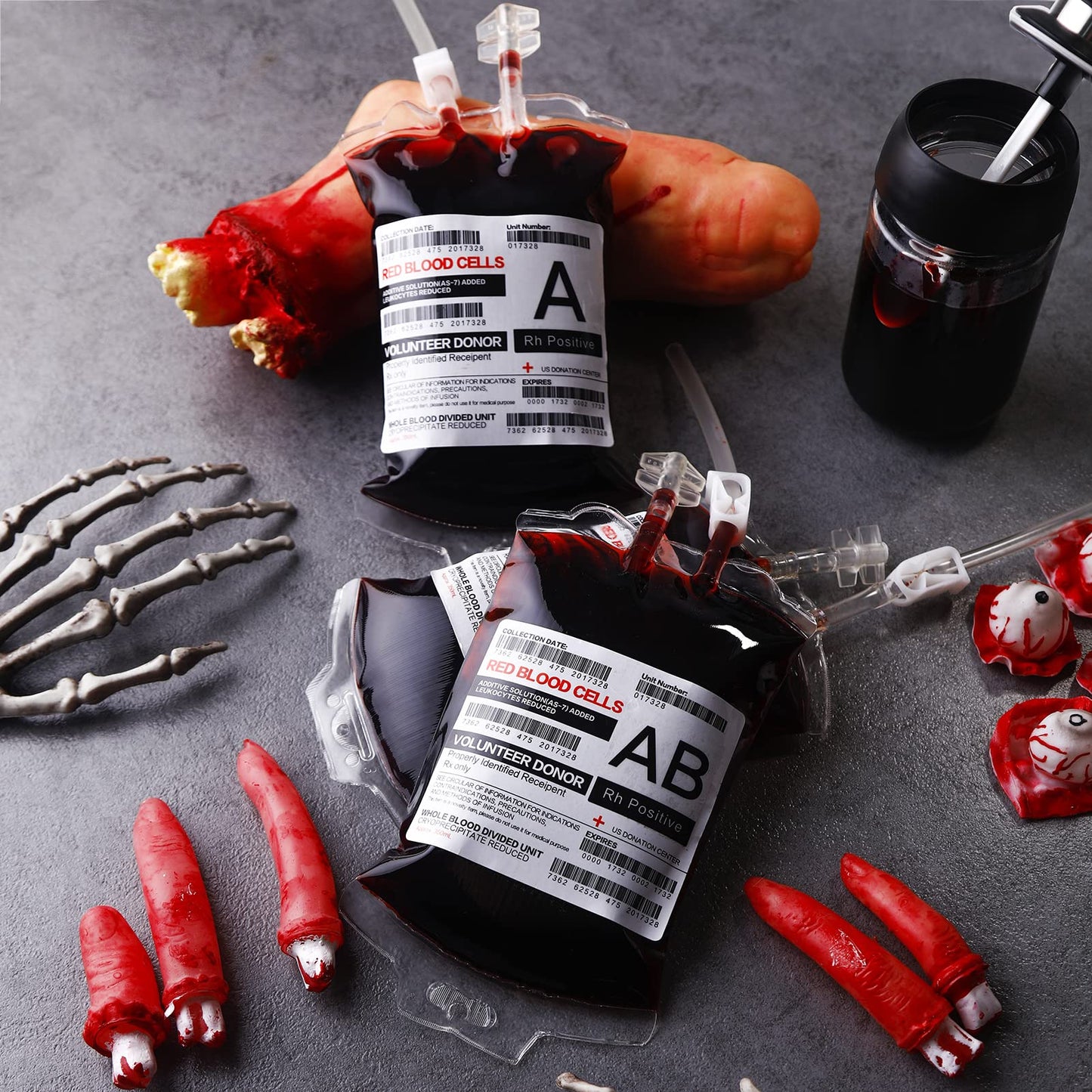 Meowtastic Blood Bags For Drinks For Halloween Party Decorations, Reusable Halloween Blood Bag Drink Pouches With Syringe, Iv Bags For Drinks, Vampire Nurse Graduation Decoration Supplies, Pack Of 50