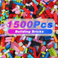Anksono 1500 Pieces Building Bricks Classic Bulk Building Bricks Set Creative Building Toy Compatible with All Major Brands - 16 Shapes / 10 Colors