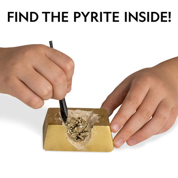 National Geographic Fool’S Gold Dig Kit – 12 Gold Bar Dig Bricks With 2-3 Pyrite Specimens Inside, Party Favors With 12 Excavation Tool Sets, Great Stem Toy Stocking Stuffer For Boys & Girls