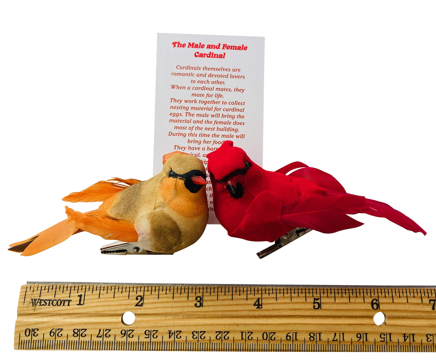 Westmon Works Cardinal Decor Set With Clip Male And Female Love Bird Cardinals With Story Card Boxed