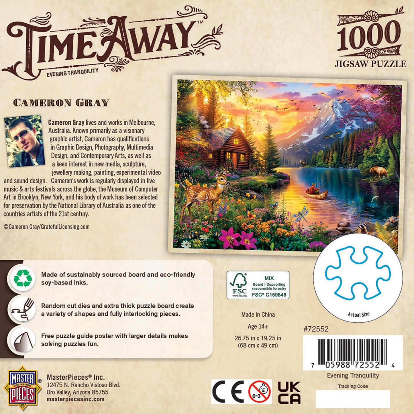 MasterPieces Evening Tranquility 1000 Piece Jigsaw Puzzle for mature-themeds - 19.25x26.75 - Nature Scene  Collage Puzzle  Unisex mature-themed