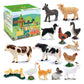 Toymany 14Pcs 0.6-2.5' Tiny Farm Animal Figures Toy, Detailed Texture Farm Figurines Cake Topper, Easter Christmas Birthday Gift School Project For Kids Children Toddlers