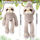 Queekay 2 Packs Sloth Stuffed Animal Hanging 18 Inch Three Toed Sloth Plush Toy With Hook And Loop Hands For Teens Adults Gifts Decors(Gray)