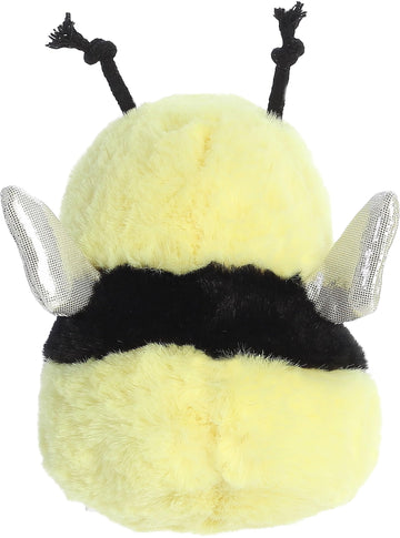 Aurora® Round Rolly Pet™ Bee Happy™ Stuffed Animal - Adorable Companions - On-The-Go Fun - Yellow 5 Inches