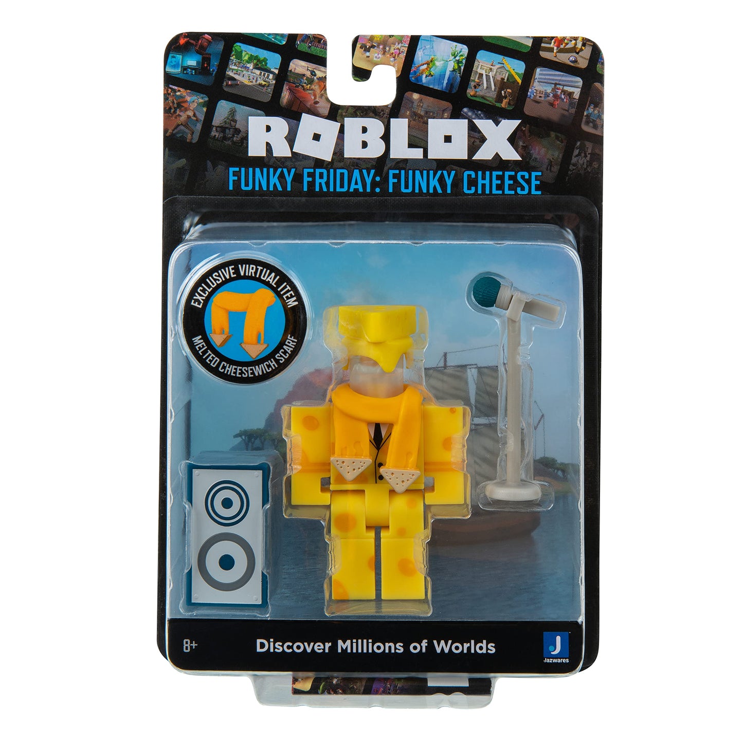 Roblox Action Collection Friday: Funky Cheese - Model ROB0684, Plastic, Includes Exclusive Virtual Item