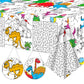 Qyeahkj Giant Paper Dinosaur Coloring Tablecloth Huge World Coloring Poster Activity Large Dinosaurs Color-in Posters Table Cove