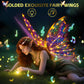 Maysida Gold Fairy Wings For Kids And Girls, Light-Up Electric Sparkling Wings Princess Halloween Set With Wand, Crown, Butterfl
