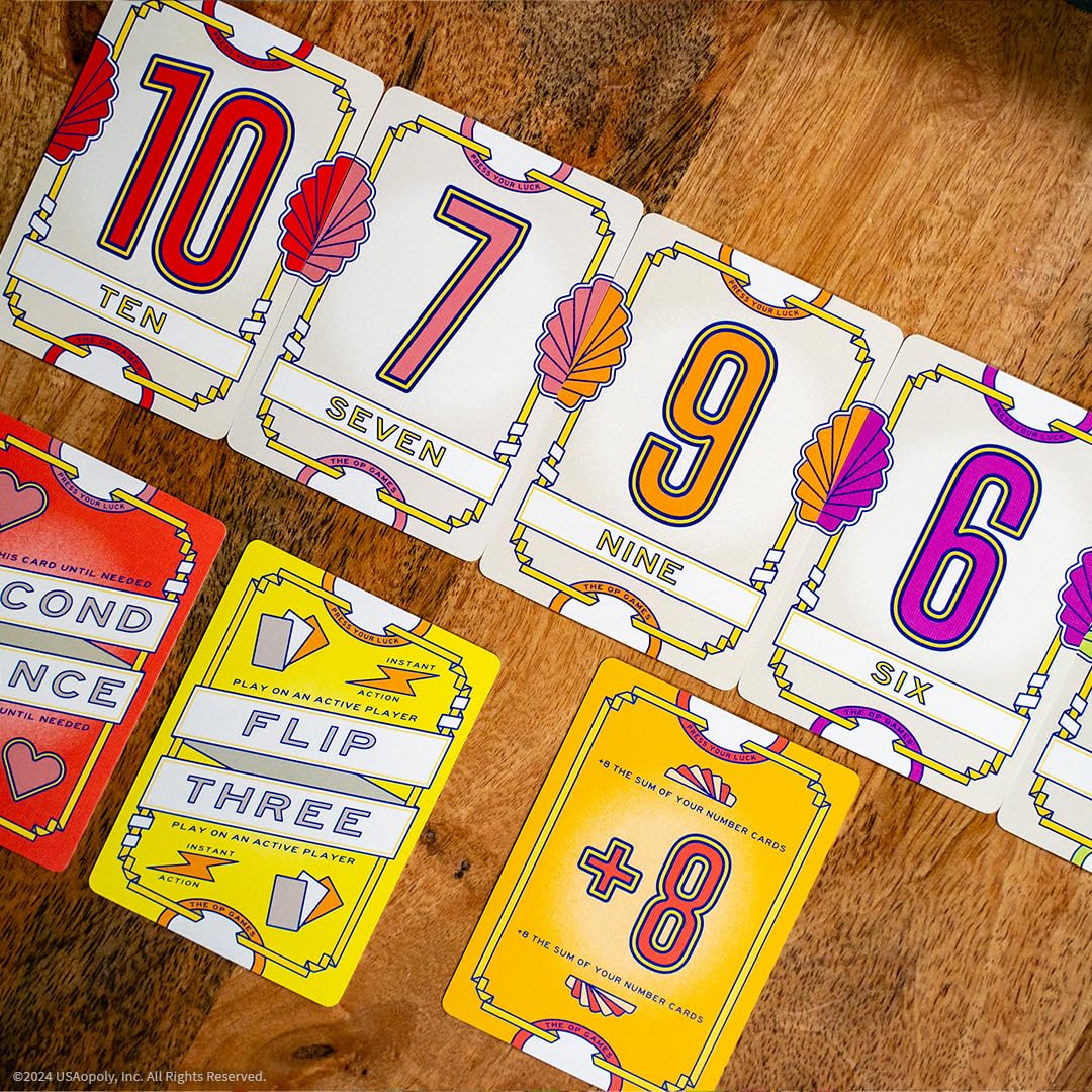 Usaopoly Flip 7, Fast Fun Card Game, Great For Family Game Night, Ages 8+, 3+ Players, 20 Minutes
