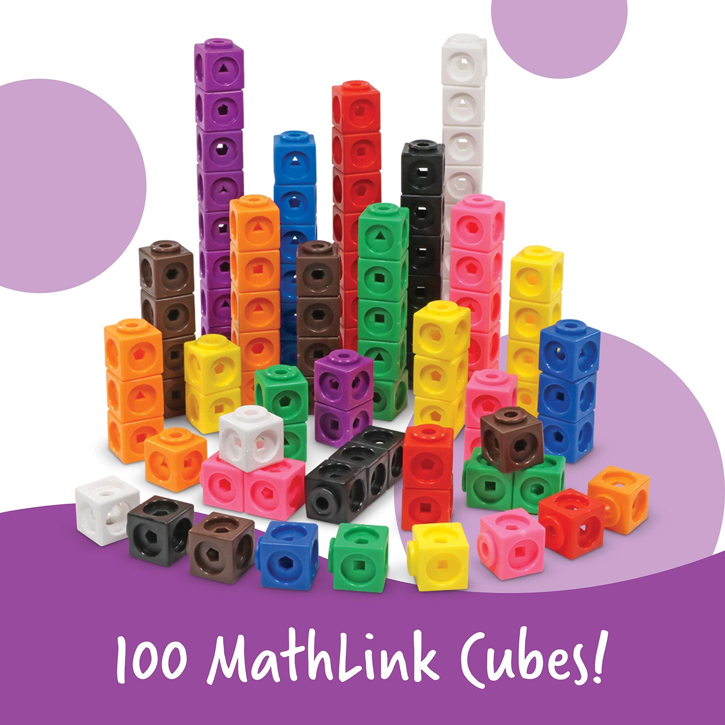 Learning Resources Mathlink Cubes Elementary Math Activity Set - 115 Pieces, Ages 7+ Math Manipulative Cubes, Math Games For Kid