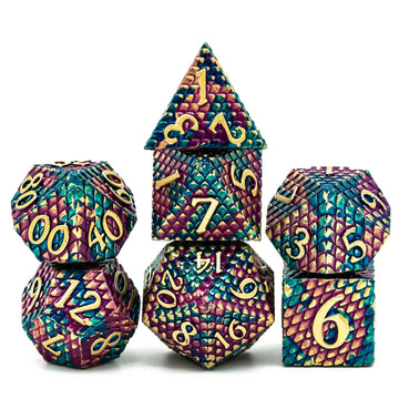 UDIXI DND Metal Dice Set Dragon Scale, D&D Dice Metal for Role Playing Games, Polyhedral Dice Set DND for Dungeons and Dragons (