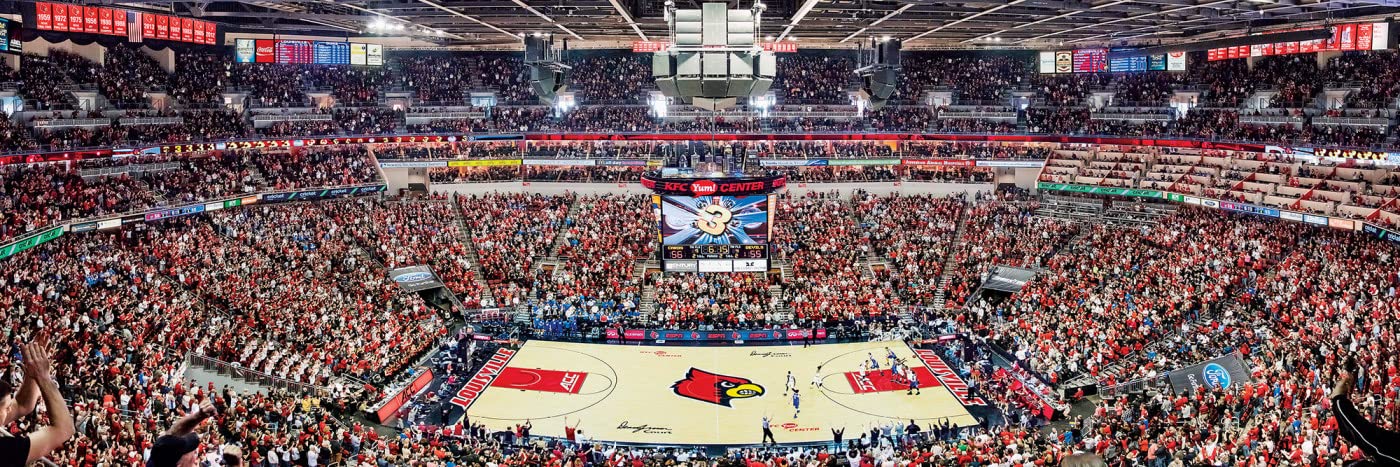 Masterpieces 1000 Piece Sports Jigsaw Puzzle - Ncaa Louisville Cardinals Basketball Court Panoramic - 13'X39'