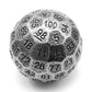 Bescon Solid Metal 100 Sided Dice, Game Dice D100, Giant Polyhedral Metal 100 Sides Dice 50MM in Diameter (1.97in), Ancient Silv