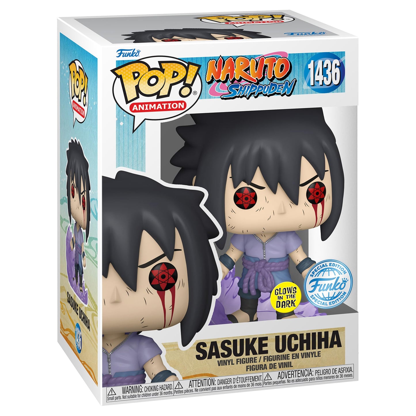 Funko Pop! Animation: Naruto Shippuden - Sasuke Uchiha Half Susano (Amaterasu) Special Edition Multicolor Glow limited availability #1436 - Glows in The Dark